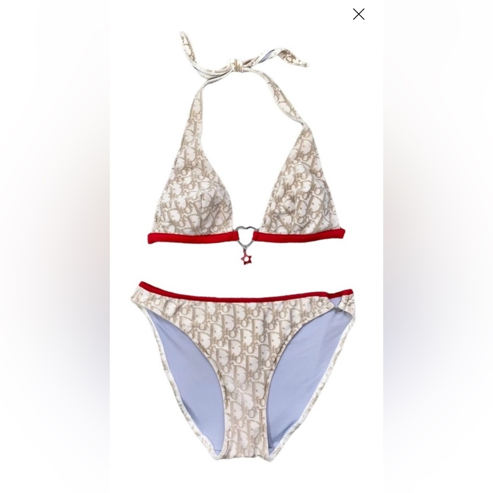 Dior Trotter Monogram Bikini with Red Trim - Picture 2 of 9